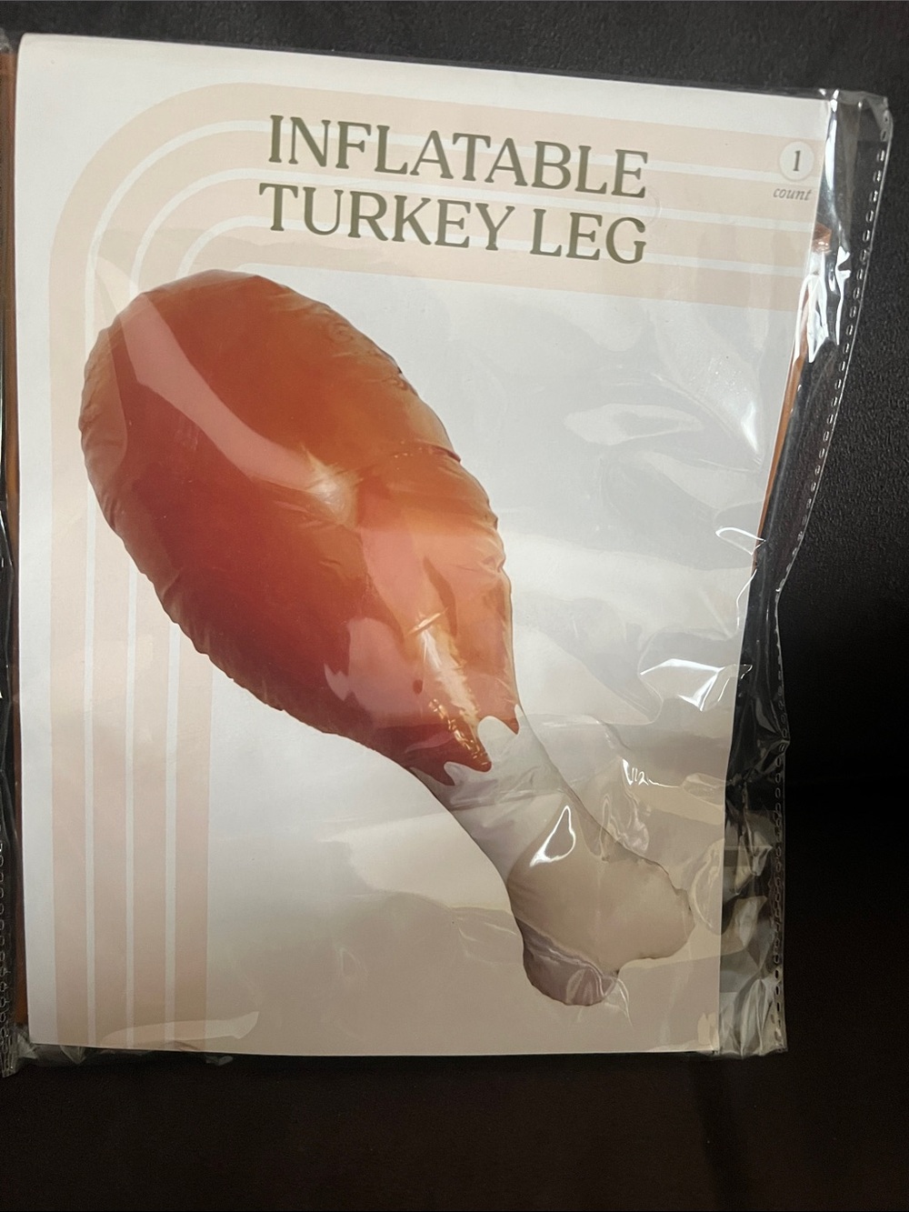 Inflatable Turkey Leg Party Prop - Brown by